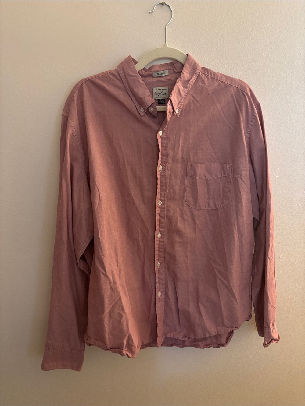 J. Crew Men’s Button-Down Shirt in Dusty Rose Pink